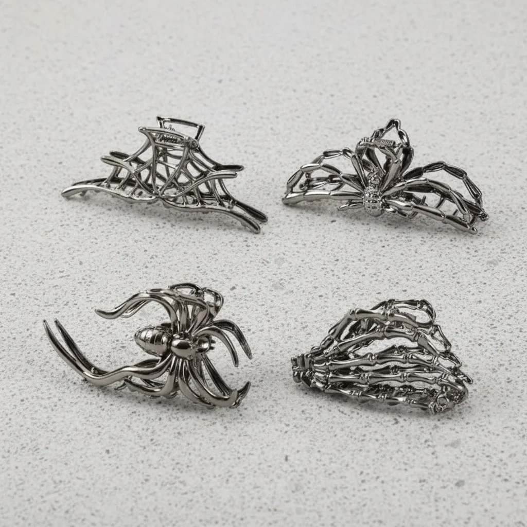 Halloween Accessories Hair Clips Spider Bat Designs - Image 3
