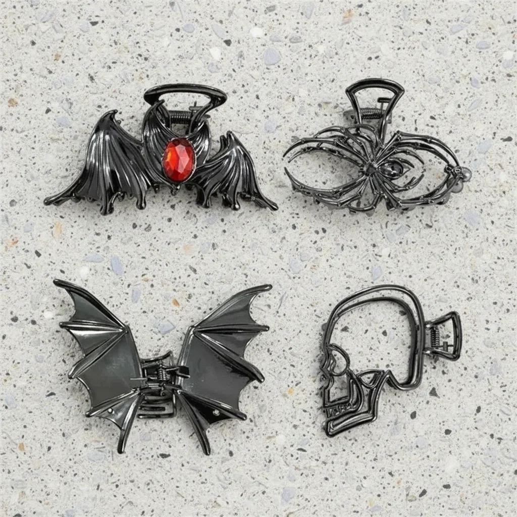 Halloween Accessories Hair Clips Spider Bat Designs - Image 7