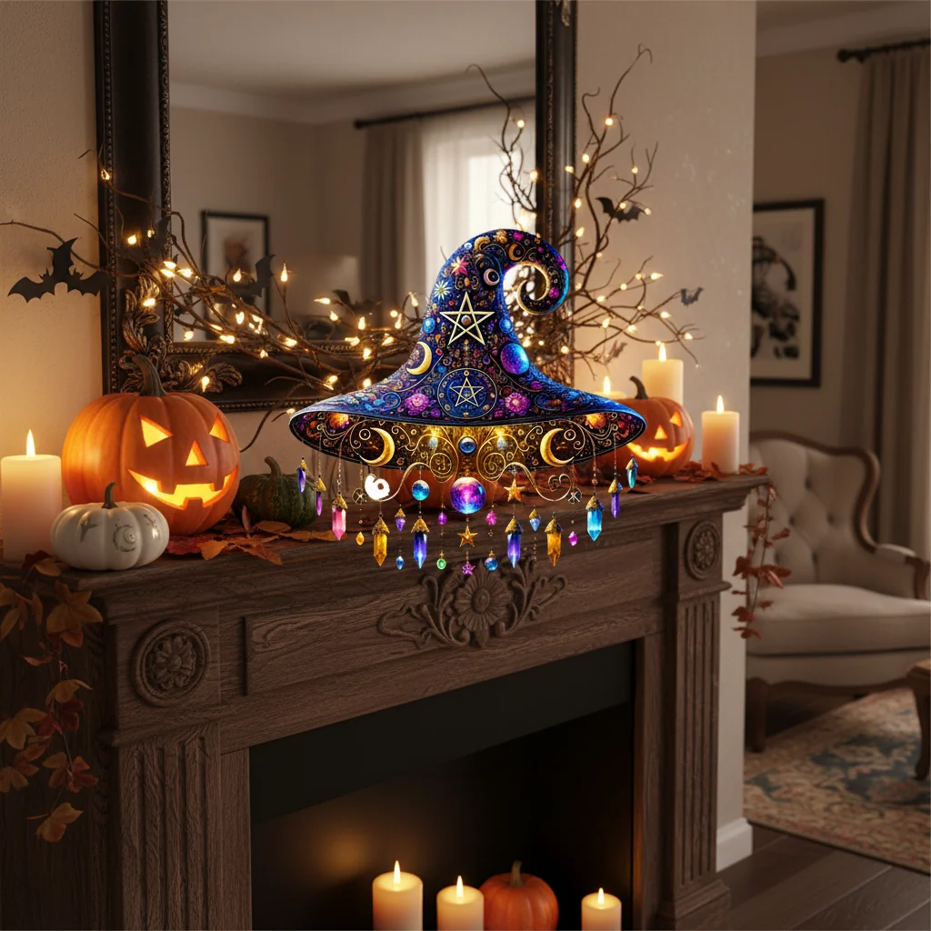 Halloween Witch Hat Decor Magical Home Accent - Image 4