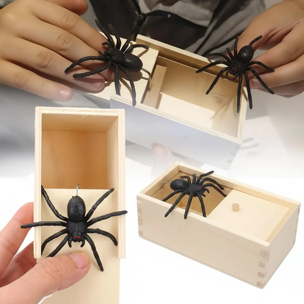 Halloween Toys Prank Spider Box Fun Trick Decoration - Image 4