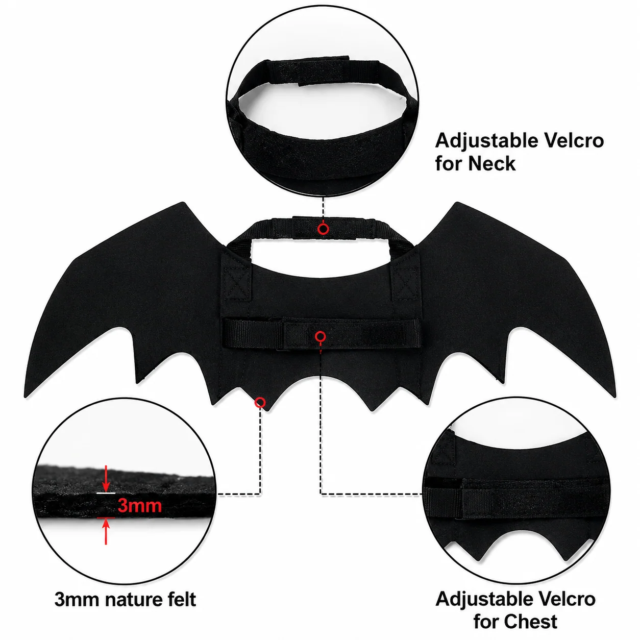 Halloween Accessories Bat Wings Pet Costume - Image 4