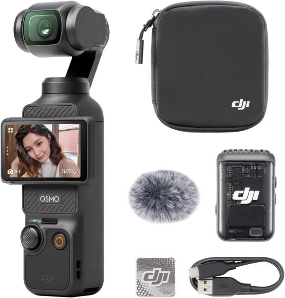 DJI Osmo Pocket 3 Vlogging Camera With Mic 2 1 TX + 1 RX, 1 Inch CMOS, 4K/240 fps, 3 Axis Stabilization - 6937224165571